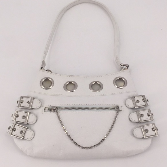 Handbags - Wilsons Leather Maxima white bag buckles chain